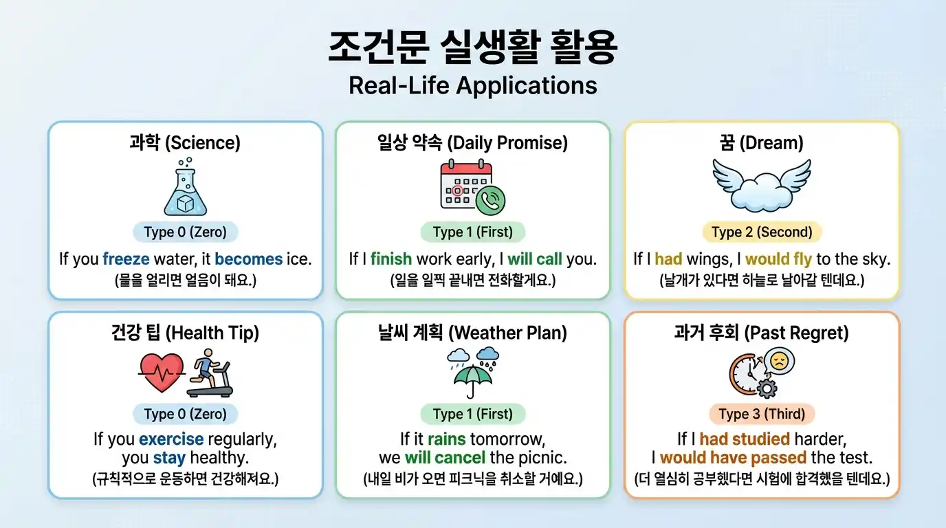 Type 1 First Conditional — 현실적 미래 조건 예문 6개 + unless 설명
