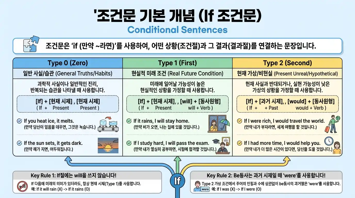 조건문 완전 정리 2/2 — unless·조동사 비교·Type1 vs Type2 핵심 정리