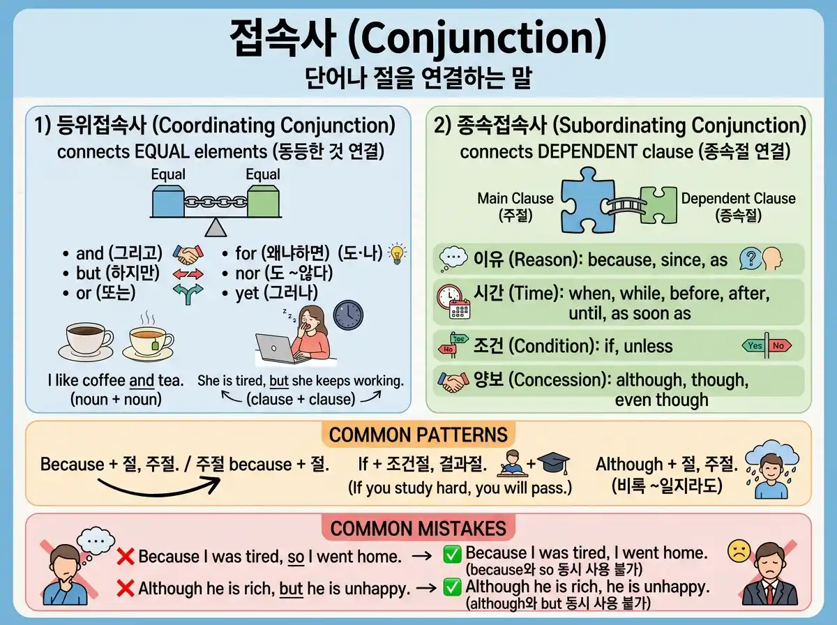 접속사(Conjunction) — 등위접속사·종속접속사