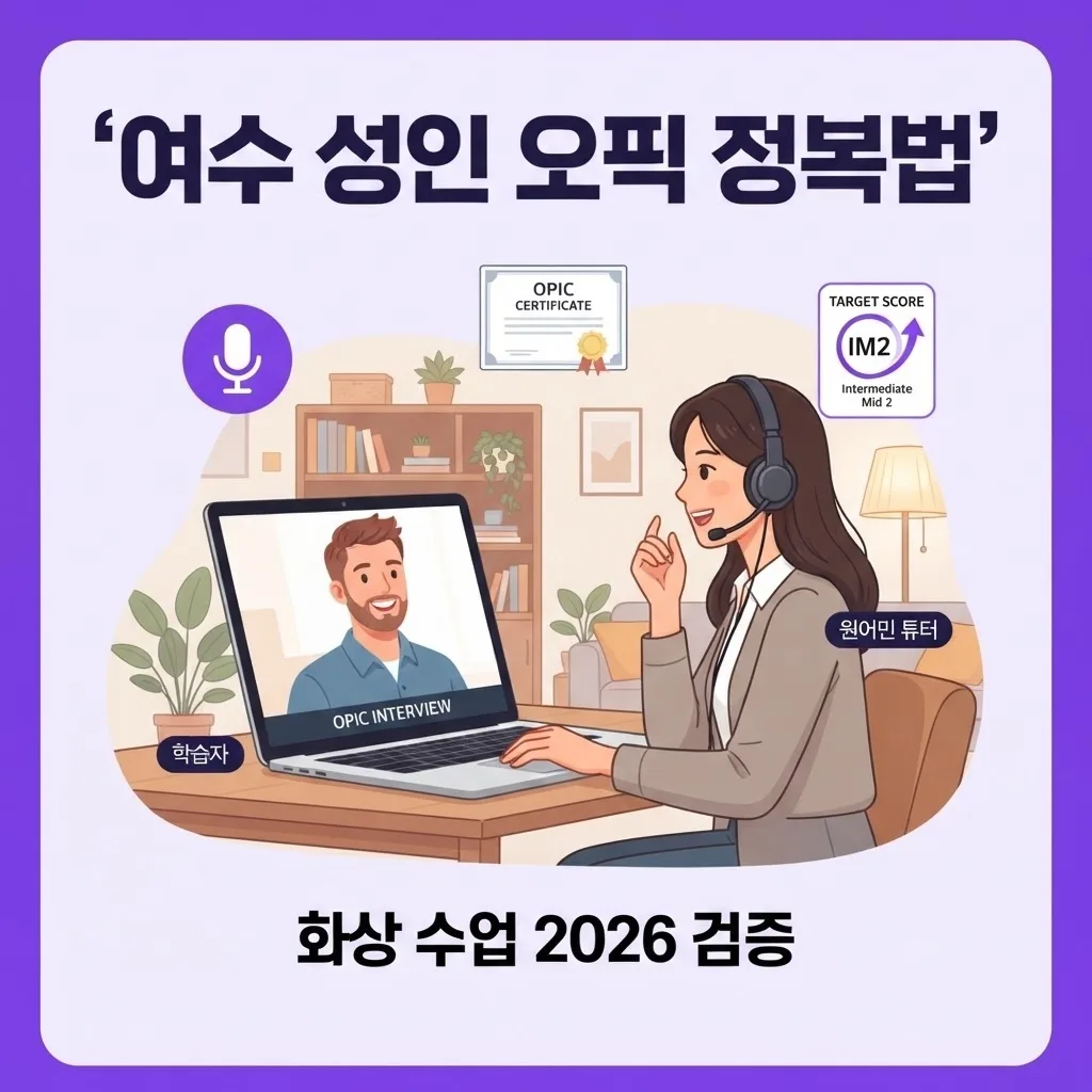 여수영어회화 화상 수업 성인 오픽 정복법 2026 검증