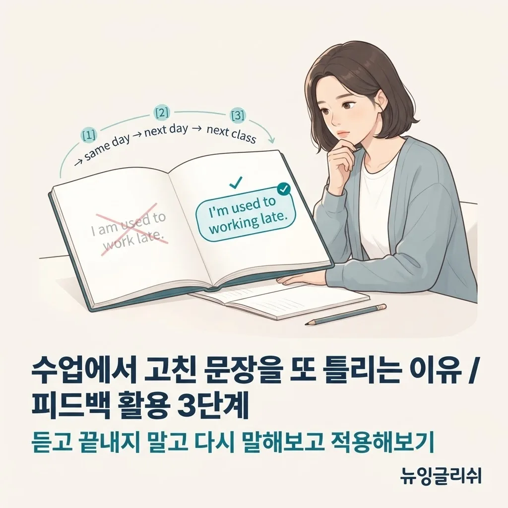 영어회화 복습, 수업 때 고친 문장을 또 틀린다면? 피드백 활용 3단계