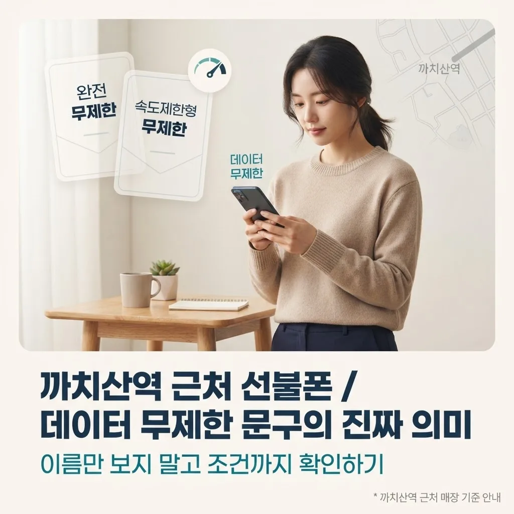 까치산역 선불폰, 데이터 무제한만 보고 고르면 놓치는 속도 조건