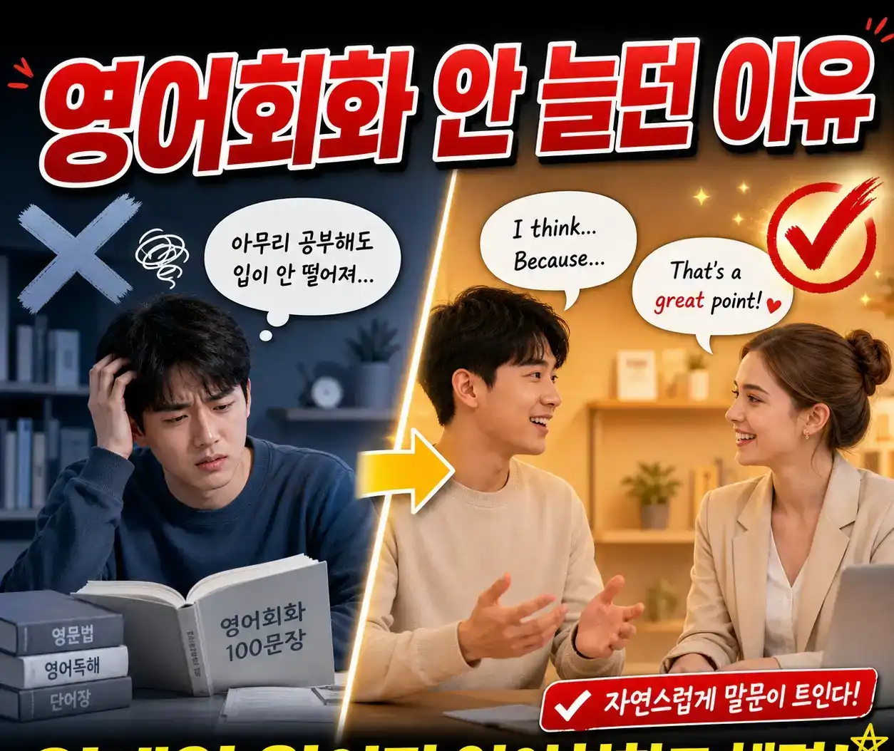 영어회화 안 늘던 이유, 일대일원어민영어회화로 해결