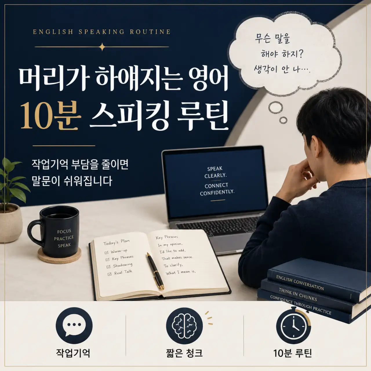 영어회화가 막히는 이유, 머리가 하얘지는 순간을 줄이는 10분 스피킹 훈련법