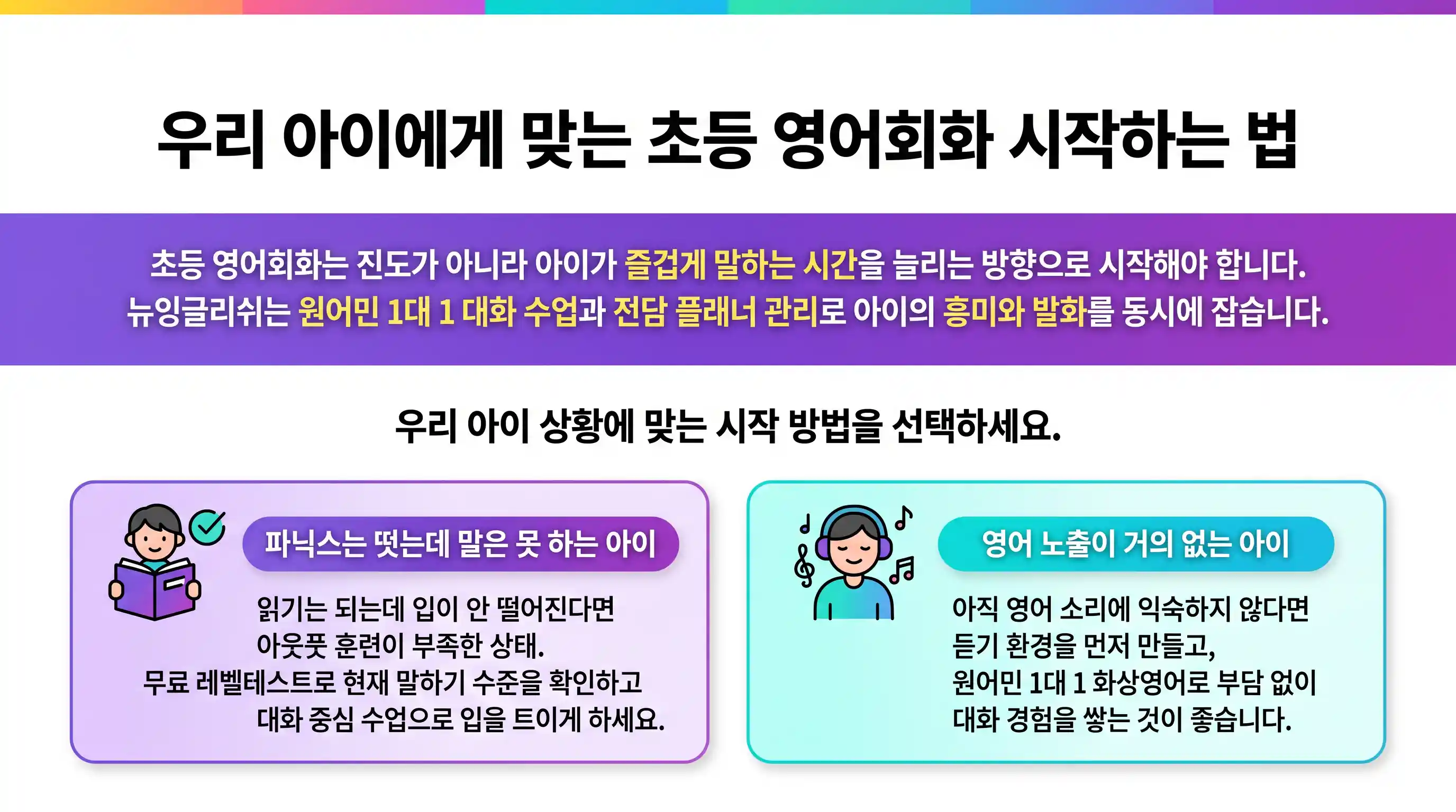 원어민 강사와 1대1로 즐겁게 대화하는 초등학생 화상 영어 수업 장면