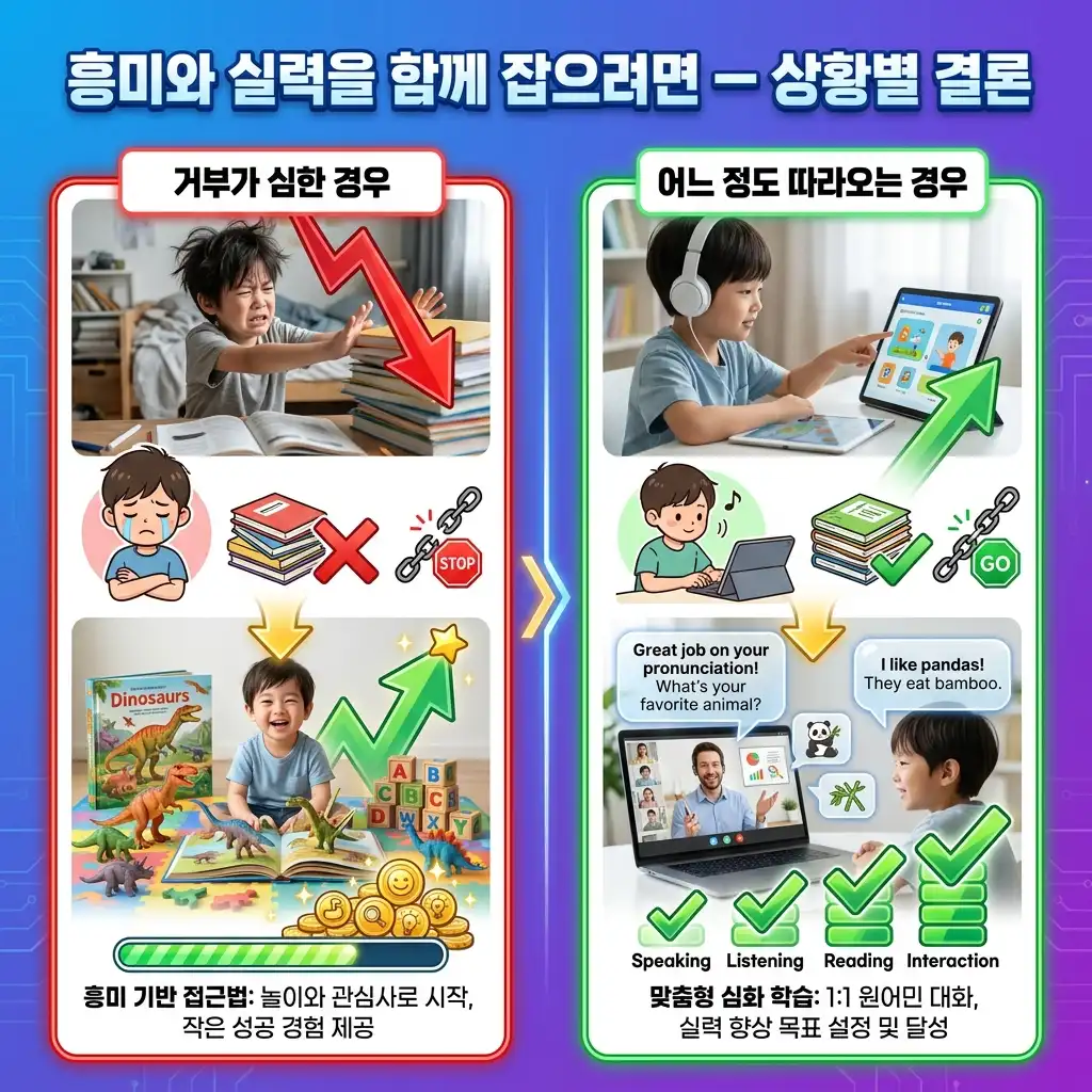 초등 아이 상황별 영어 흥미 회복 접근 선택 기준 가이드