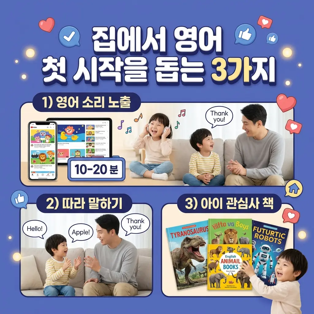 집에서 영어 첫 시작을 돕는 세 가지 방법 체크리스트