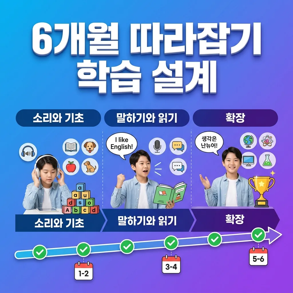 고학년 영어 6개월 따라잡기 학습 설계 단계별 로드맵