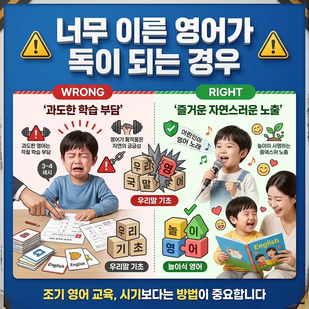 너무 이른 영어가 독이 되는 경우 모국어 발달과 거부감 문제 도식