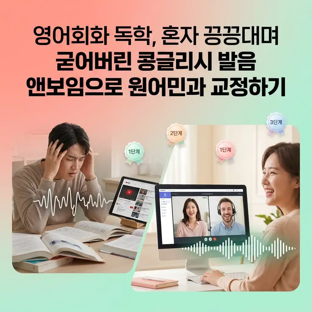 영어회화 독학, 혼자 끙끙대며 굳어버린 콩글리시 발음 앤보임으로 원어민과 교정하기