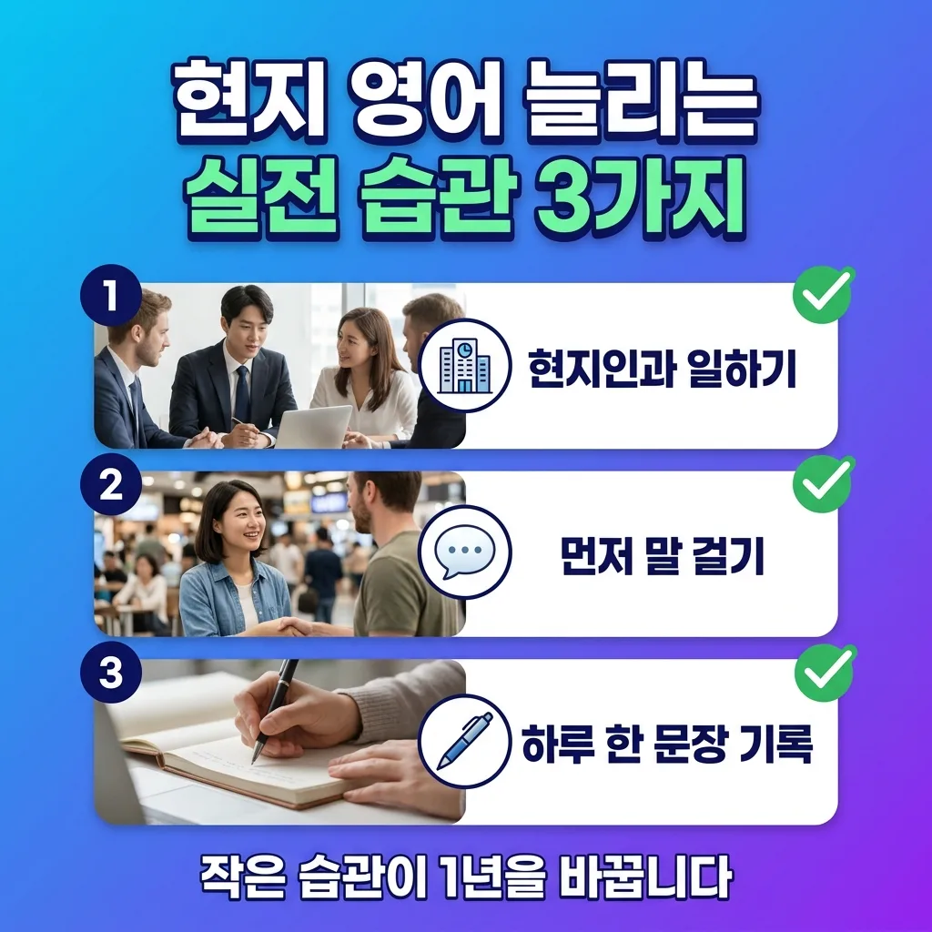 현지에서 영어를 늘리는 실전 습관 세 가지 체크리스트