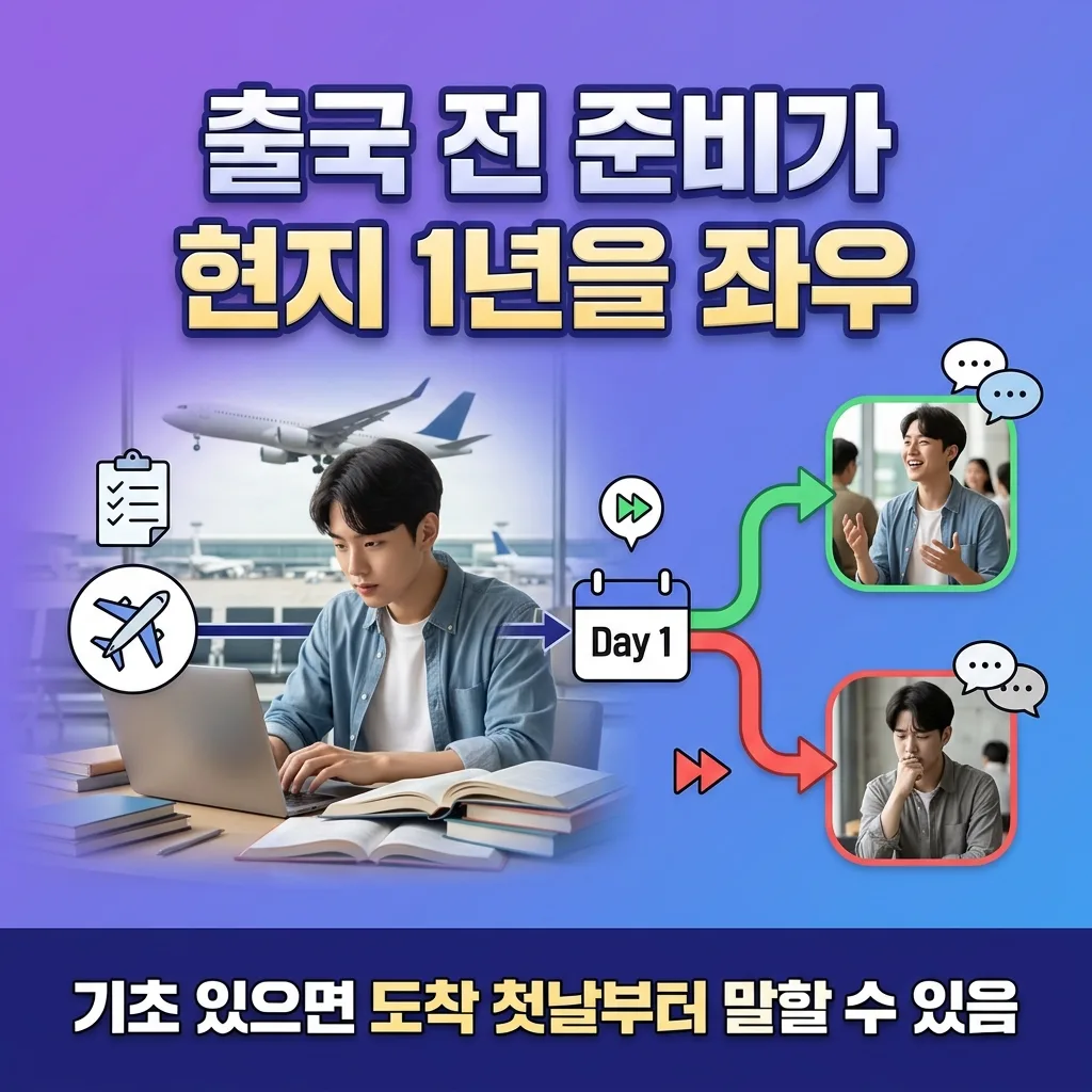 워홀 출국 전 준비가 현지 1년을 좌우함을 보여주는 도식