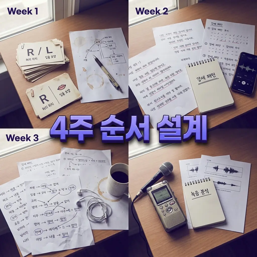 영어 발음 교정 4주 순서 설계 로드맵