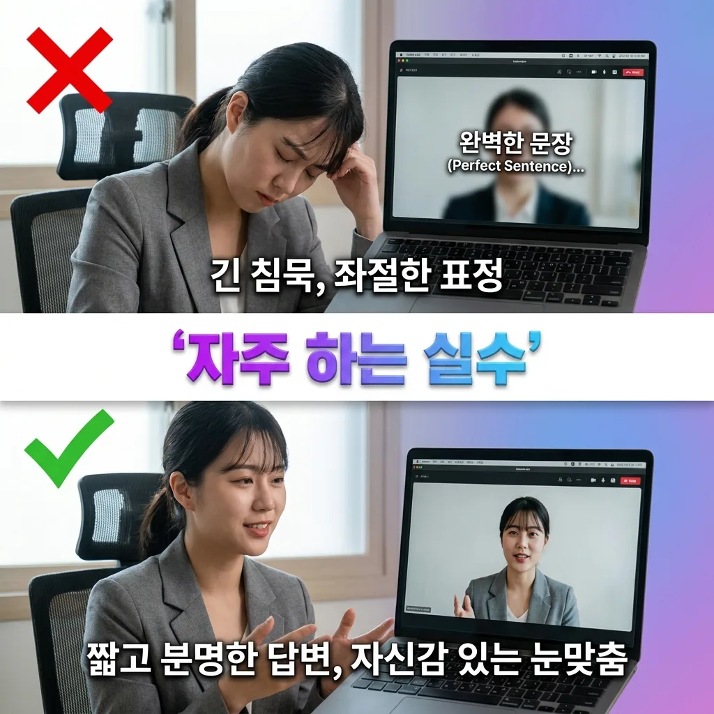 한국인이 영어 면접에서 자주 하는 실수를 정리한 인포그래픽
