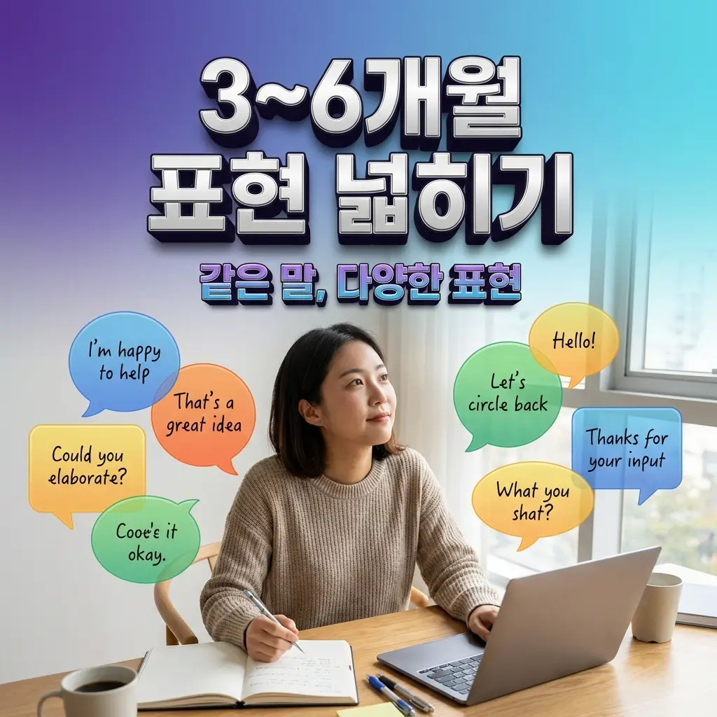 3개월에서 6개월 표현이 넓어지는 단계를 보여주는 도식