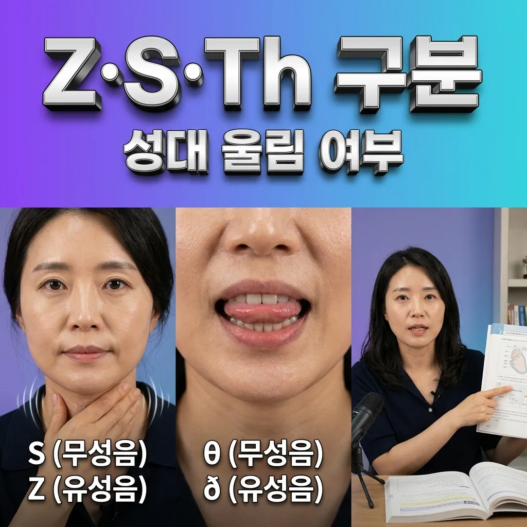 Z S Th 유성음과 무성음의 차이를 정리한 인포그래픽