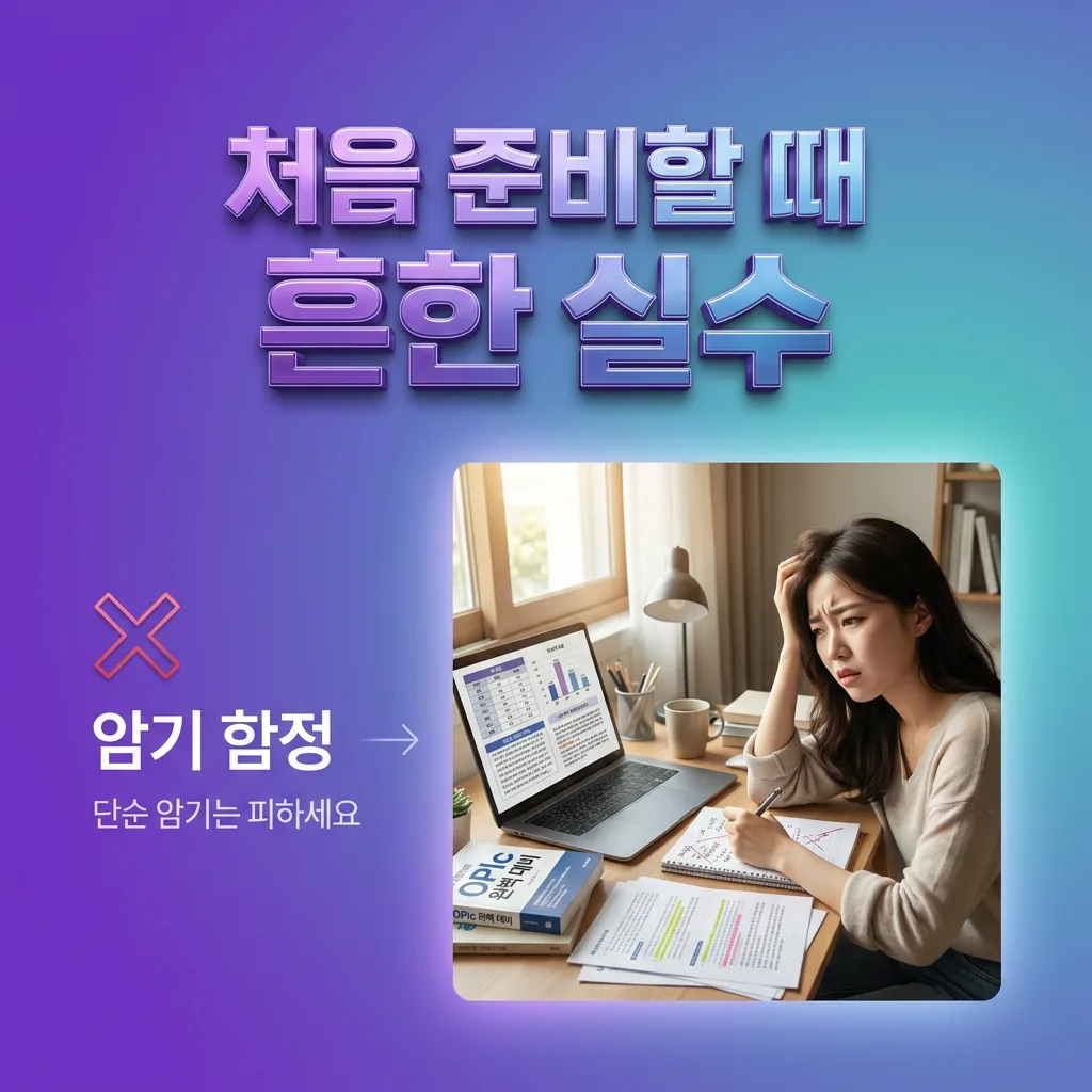 오픽 처음 준비할 때 흔히 하는 실수를 보여주는 인포그래픽