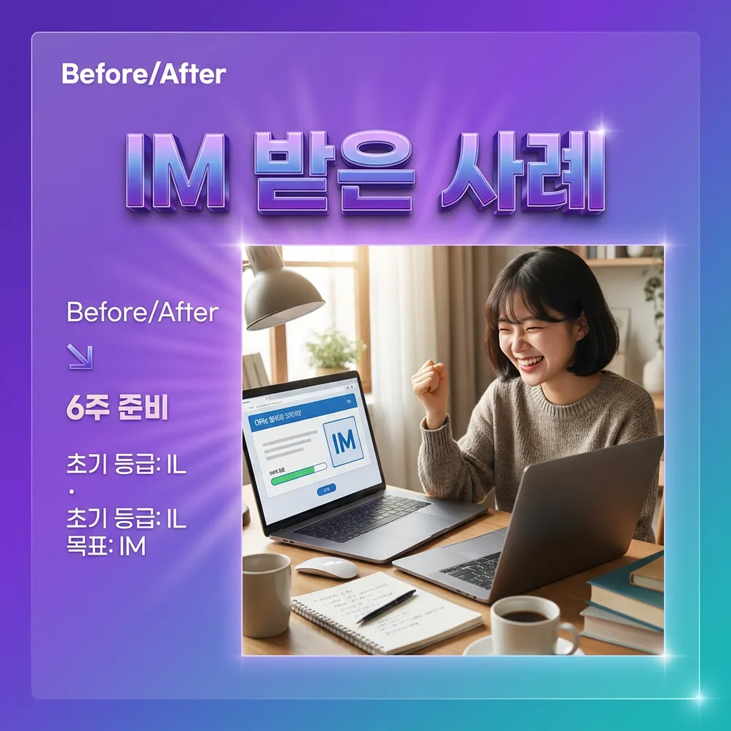 오픽 첫 시험에서 IM 받은 학습자의 Before After 변화 사례