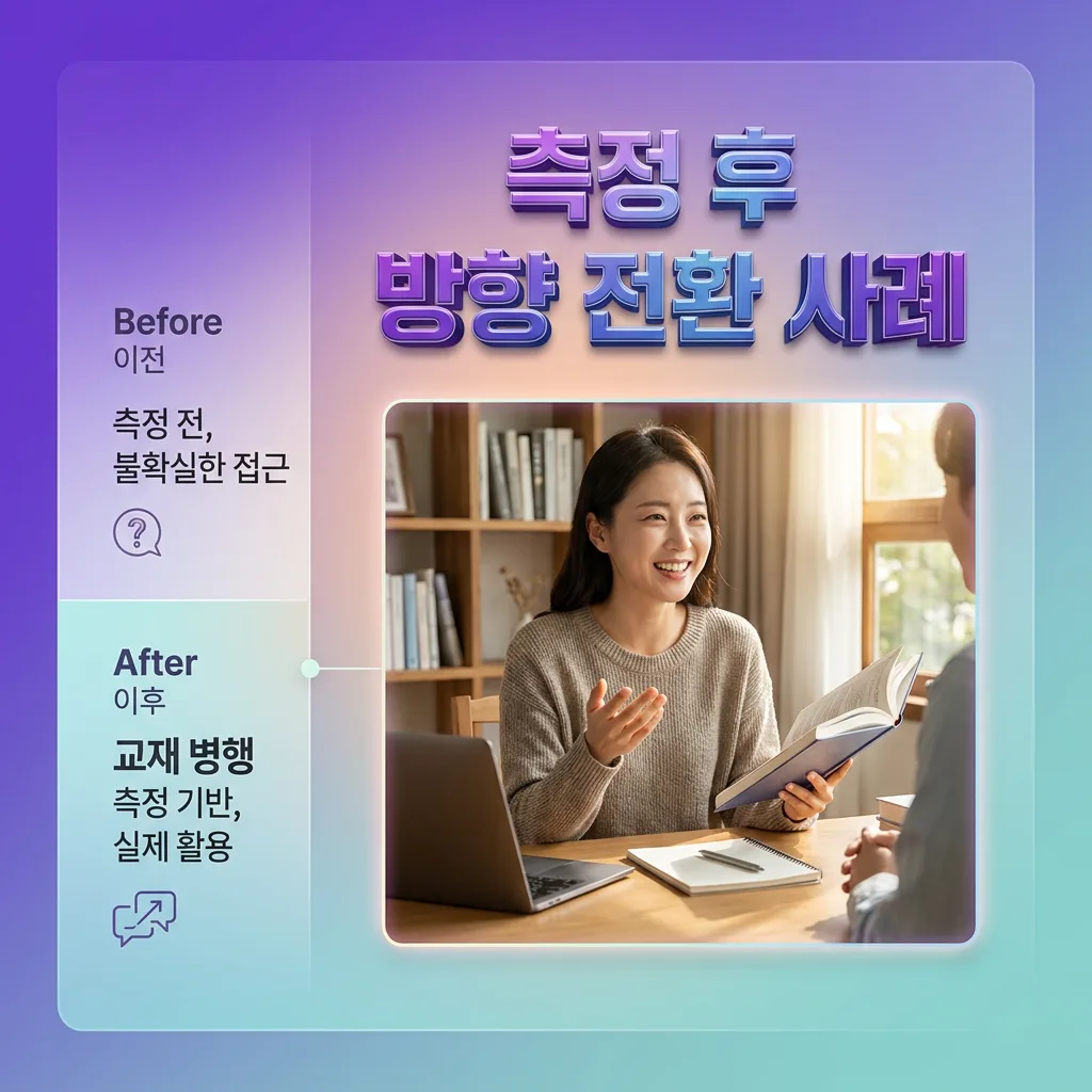 프리토킹 측정 후 방향을 바꾼 학습자의 Before After 변화 사례
