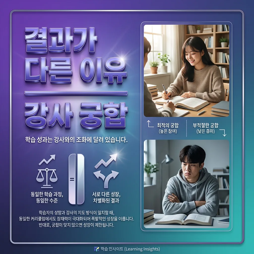 같은 커리큘럼인데 학습 결과가 다른 이유를 보여주는 인포그래픽