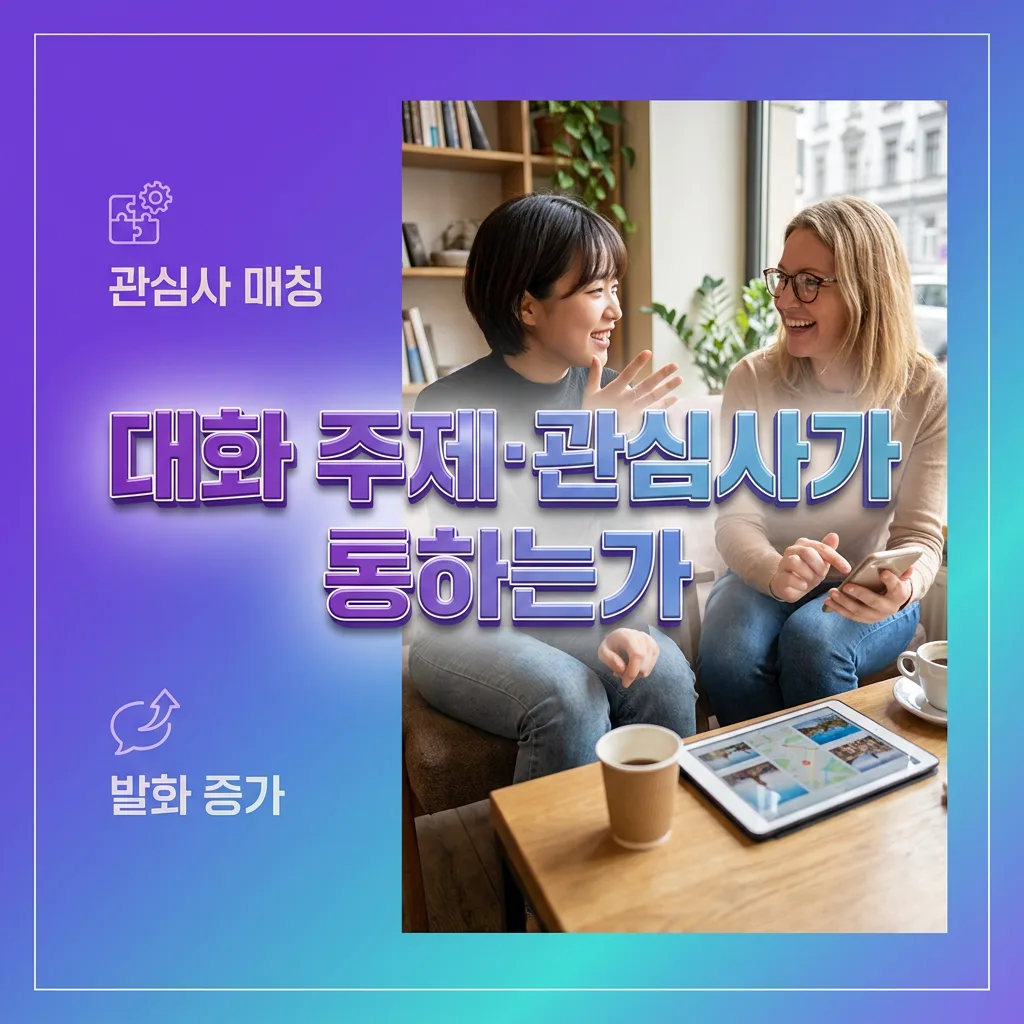 대화 주제와 관심사가 통하는지 보여주는 도표