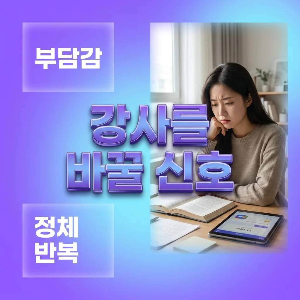 강사를 바꿔야 하는 신호를 정리한 체크리스트 카드