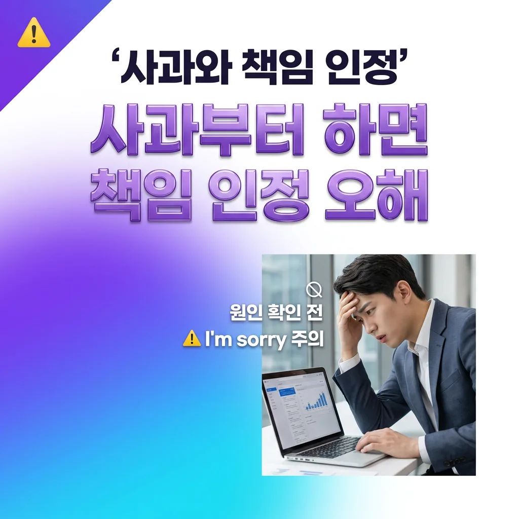 사과부터 시작하면 책임을 인정하는 것으로 오해받는 이유를 보여주는 카드
