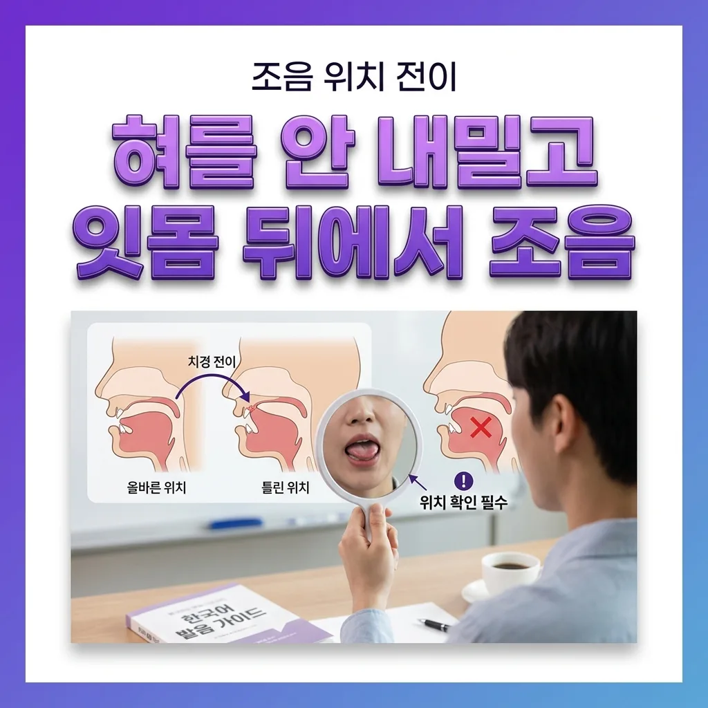 혀를 윗니와 아랫니 사이로 살짝 내밀어야 하는 th 정확한 혀 위치 단면도